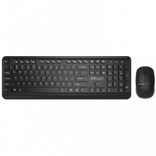 Kit Tastatura si Mouse DELUX, "KA190+M320", wireless, 104 taste format standard, mouse , 3/1 butoane, negru